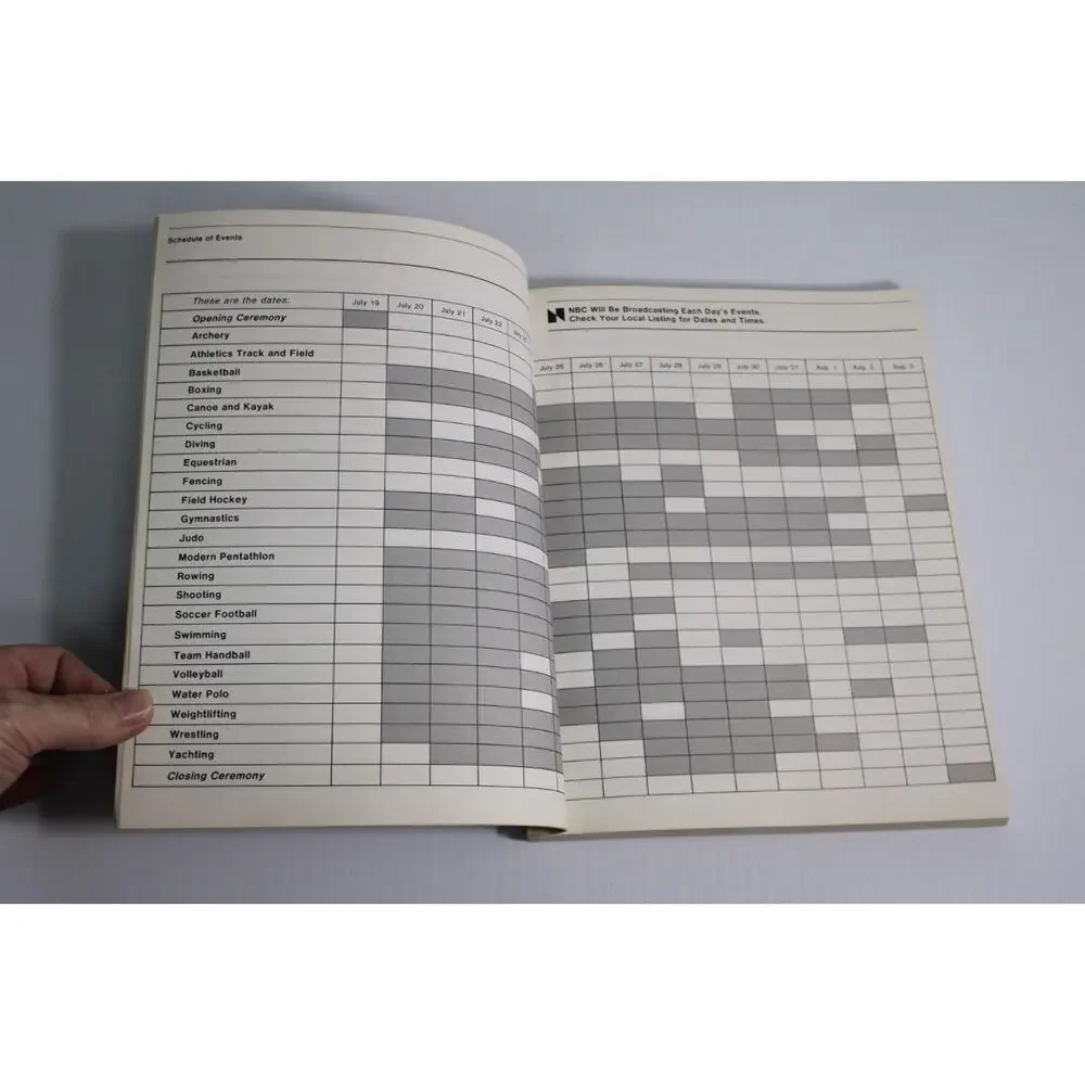 Vintage 1980 Moscow Olympics US Team Boycott Cookbook Schedule of Events 1979